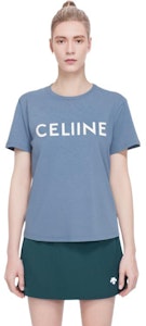 (W) CELINE 棉質寬鬆落肩T恤 女款 藍色 SS22 2X764671Q-07BW Sizing (W) CELINE 棉質寬鬆落肩T恤 女款 藍色 SS22 2X764671Q-07BW