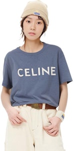 (W) CELINE 棉質寬鬆落肩T恤 女款 藍色 SS22 2X764671Q-07BW Cheap (W) CELINE 棉質寬鬆落肩T恤 女款 藍色 SS22 2X764671Q-07BW