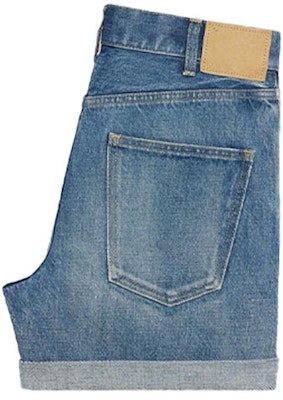 (Women) CELINE Denim Shorts with Logo Button and Pocket in Blue. 2N487945F-07UW Lookbook (Women) CELINE Denim Shorts with Logo Button and Pocket in Blue. 2N487945F-07UW