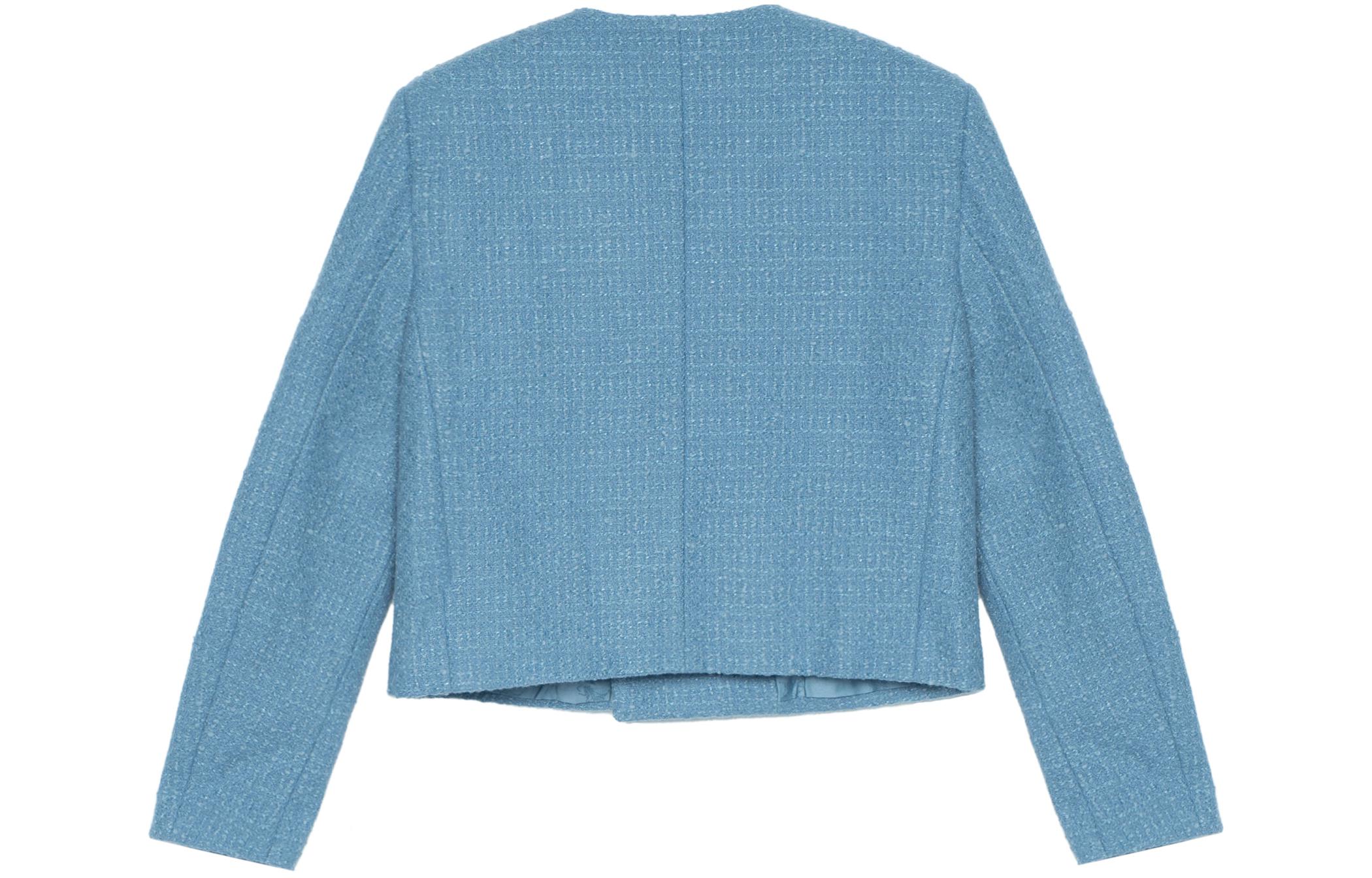 (Women) CELINE Double-Breasted Tweed Jacket Light Blue 2V83C739P-05BD 圖 3