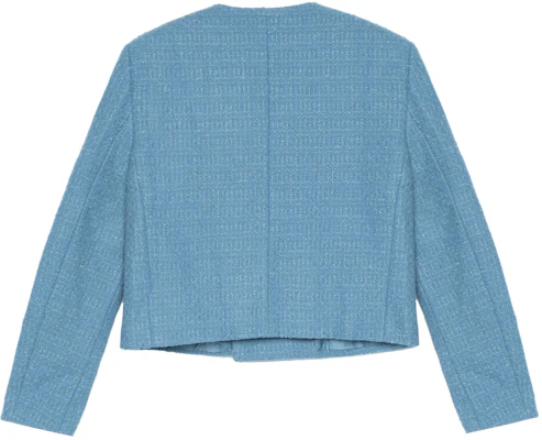 (W) CELINE Jaket Tweed Berkancing Dua Biru Muda 2V83C739P-05BD Lookbook (W) CELINE Jaket Tweed Berkancing Dua Biru Muda 2V83C739P-05BD