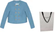 Shop (W) CELINE Jaket Tweed Berkancing Dua Biru Muda 2V83C739P-05BD