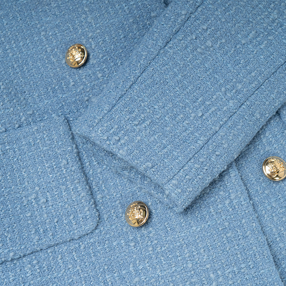 (Women) CELINE Double-Breasted Tweed Jacket Light Blue 2V83C739P-05BD 圖 6