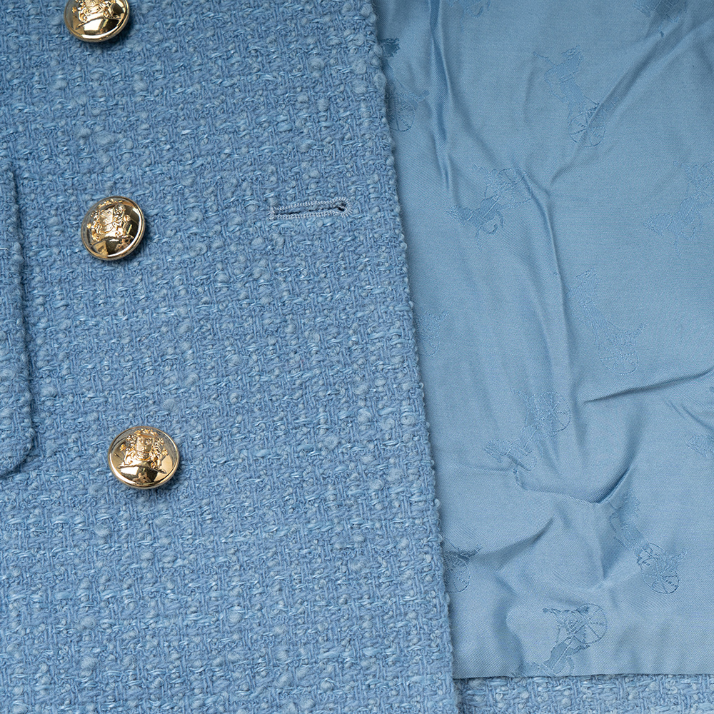 (Women) CELINE Double-Breasted Tweed Jacket Light Blue 2V83C739P-05BD 圖 7