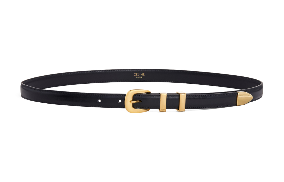 (Women) CELINE Elegant Smooth Calfskin Leather Belt for Women - 1.8cm. 45BAE3A01-38NO