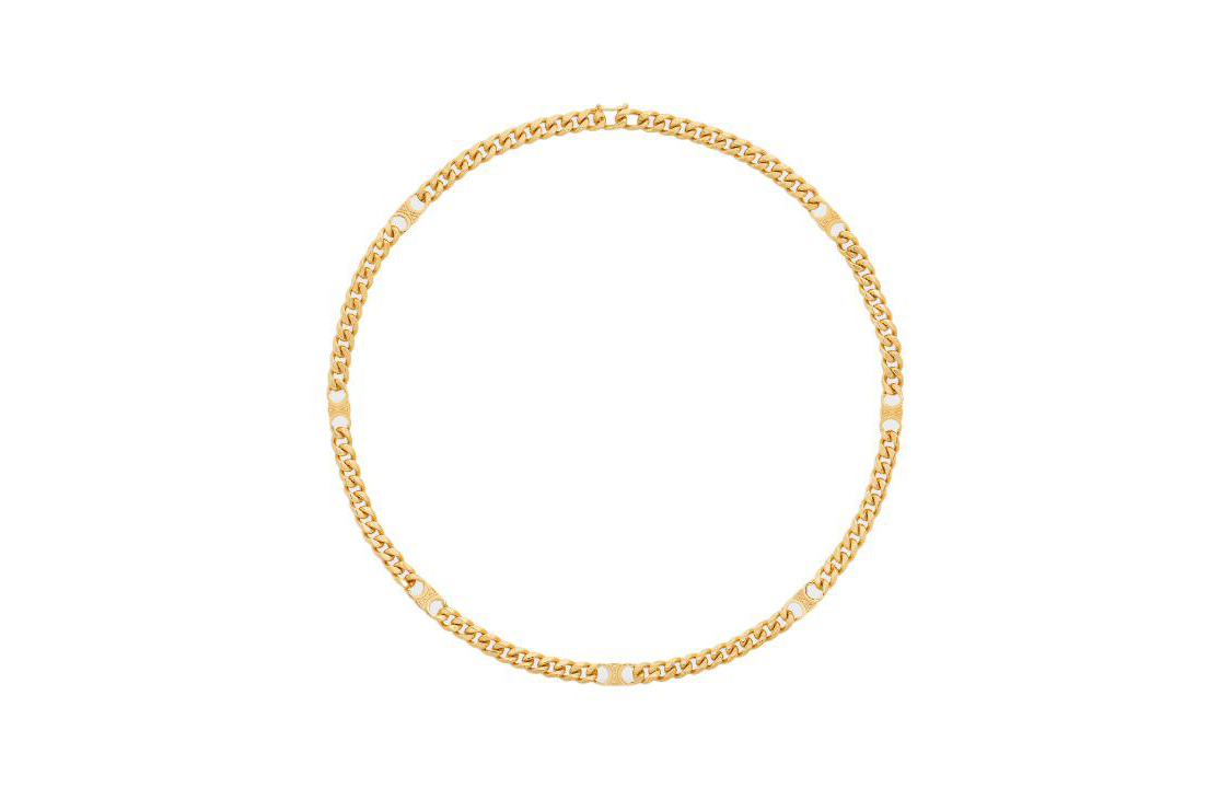 (Women) CELINE Engraved CELINE PARIS Logo Necklace for Women - Gold 460VN6BRA35OR