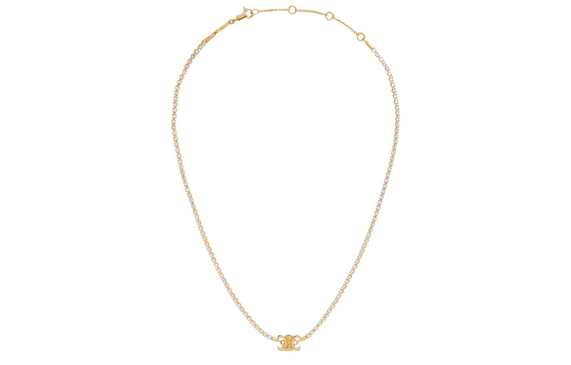 Lookbook (W) 赛琳雕刻Logo吊坠项链 金色黄铜 水晶 经典款 460TR6BRS35OR