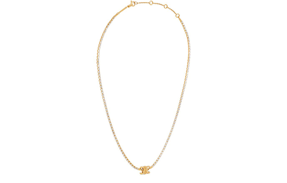 Shop (W) 赛琳雕刻Logo吊坠项链 金色黄铜 水晶 经典款 460TR6BRS35OR