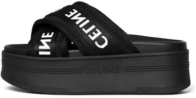 (Women) CELINE Fabric Jacquard Platform 'Fashion Slide Black' 354412276C.38AB (Women) CELINE Fabric Jacquard Platform 'Fashion Slide Black' 354412276C.38AB