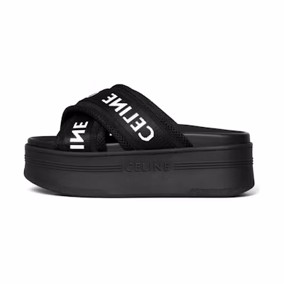 (W) CELINE Fabric Jacquard Platform 'Fashion Slide Black'