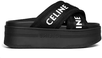 Order (W) CELINE Sandal Jangkar Fashion Hitam - Kain Jacquard Platform 354412276C.38AB