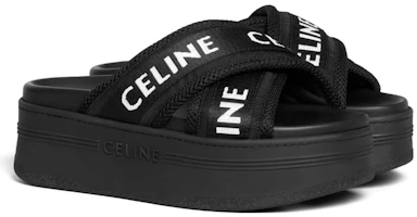 Lookbook (W) CELINE Sandal Jangkar Fashion Hitam - Kain Jacquard Platform 354412276C.38AB