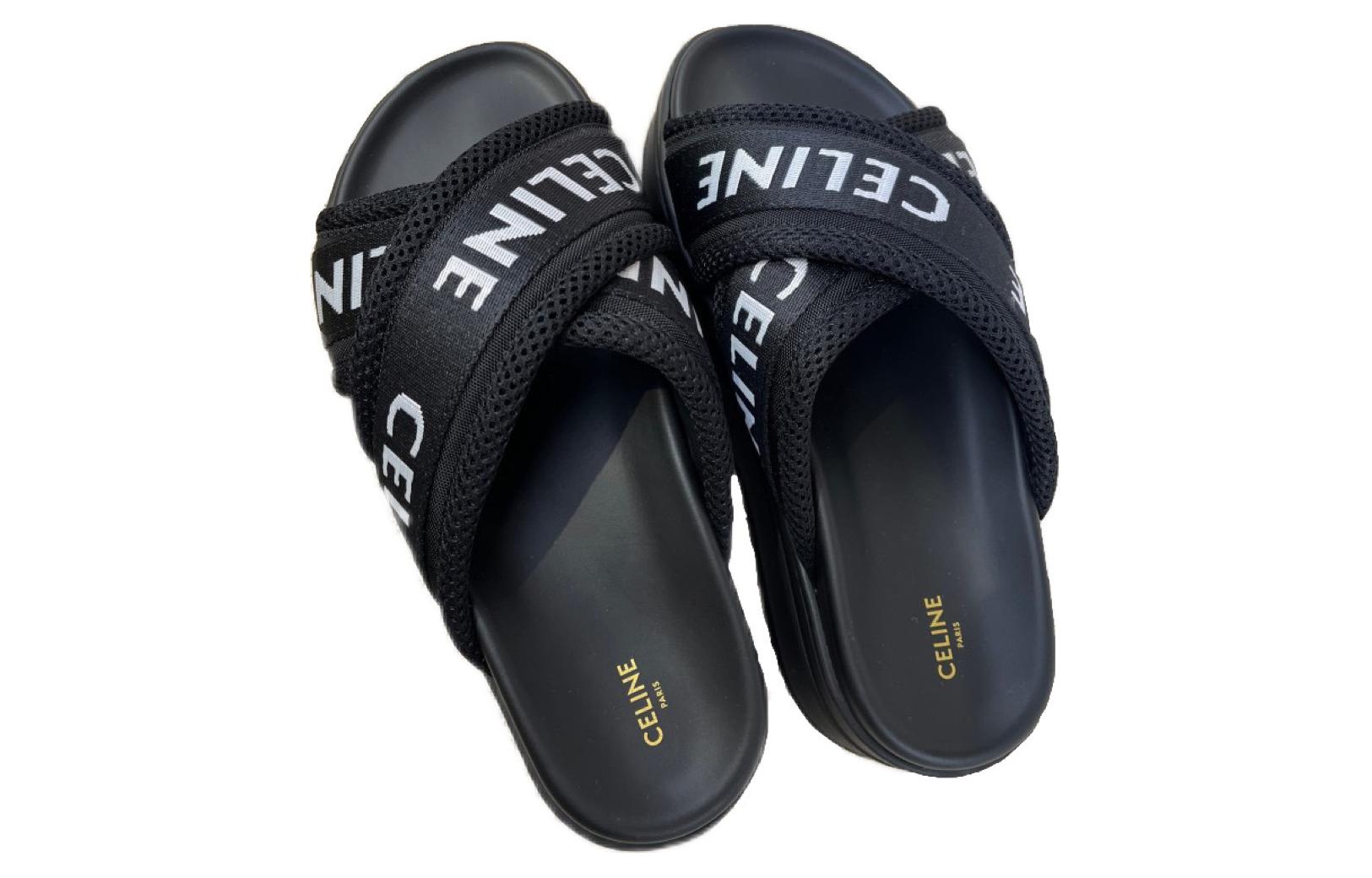 Purchase (W) CELINE Fabrik Jacquard Platform 'Fashion Slide Hitam' 354412276C.38AB