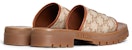 (W) CELINE Sandal Fesyen Coklat dengan Cetakan Logo Kain 348512275C.19BE