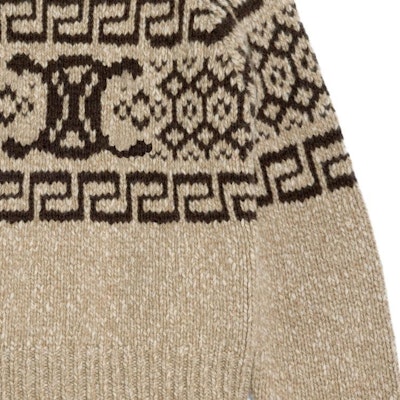 (W) 셀린 페어 아일 니트 루즈핏 크루넥 스웨터 여성용 - 그레이 브라운 2ADW6824V-18TP 1