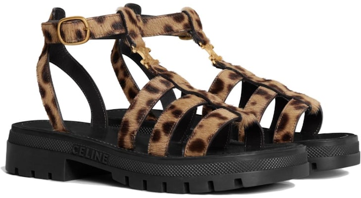 (Women) CELINE Flat Buckle Velvet Roman Sandals 'Leopard' 352463926C.38WB Lookbook (Women) CELINE Flat Buckle Velvet Roman Sandals 'Leopard' 352463926C.38WB