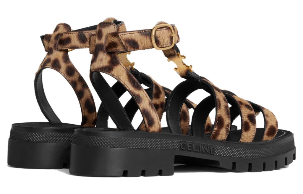 Shop (Women) CELINE Flat Buckle Velvet Roman Sandals 'Leopard' 352463926C.38WB