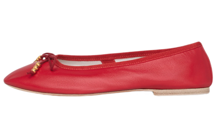 (W) CELINE Flat Shoes 'Red Pearl Lambskin'