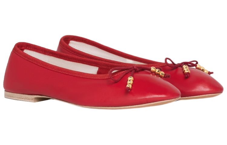 (W) CELINE Flat Shoes 'Red Pearl Lambskin' 圖 2