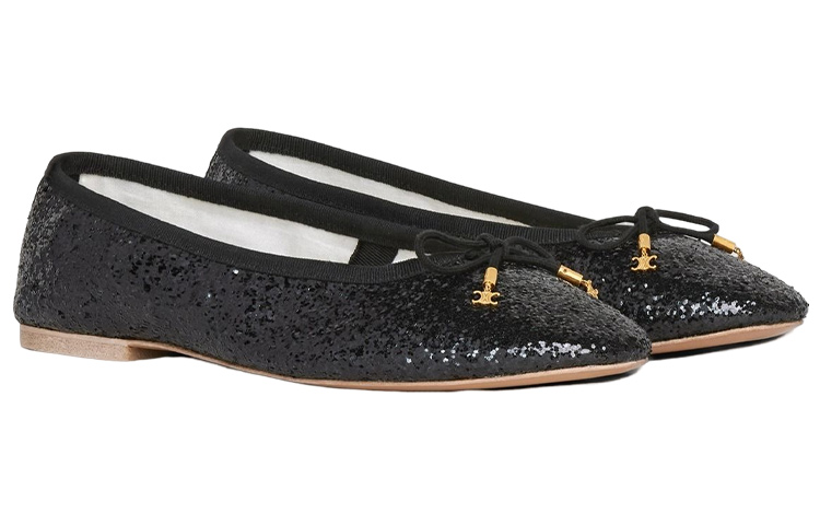 (W) CELINE Flat Sneakers 'Fashion Glitter Black' 圖 2
