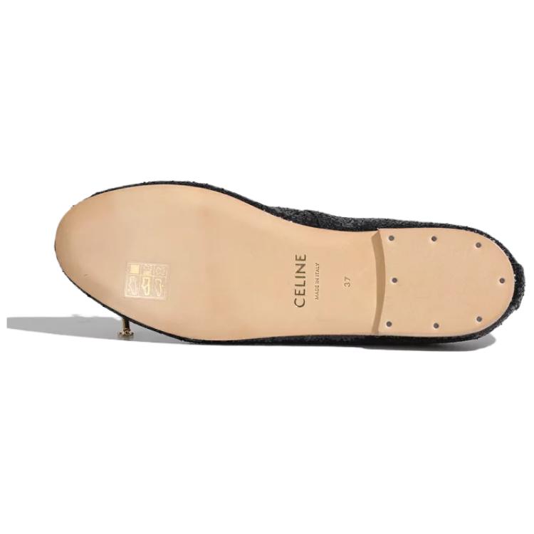 (W) CELINE Flat Sneakers 'Fashion Glitter Black' 圖 4