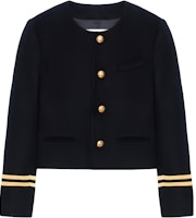 (Women) CELINE FW21 Black Double-Sided Cashmere Spencer Jacket with Gold Button. 2V75F6700-38NO (Women) CELINE FW21 Black Double-Sided Cashmere Spencer Jacket with Gold Button. 2V75F6700-38NO