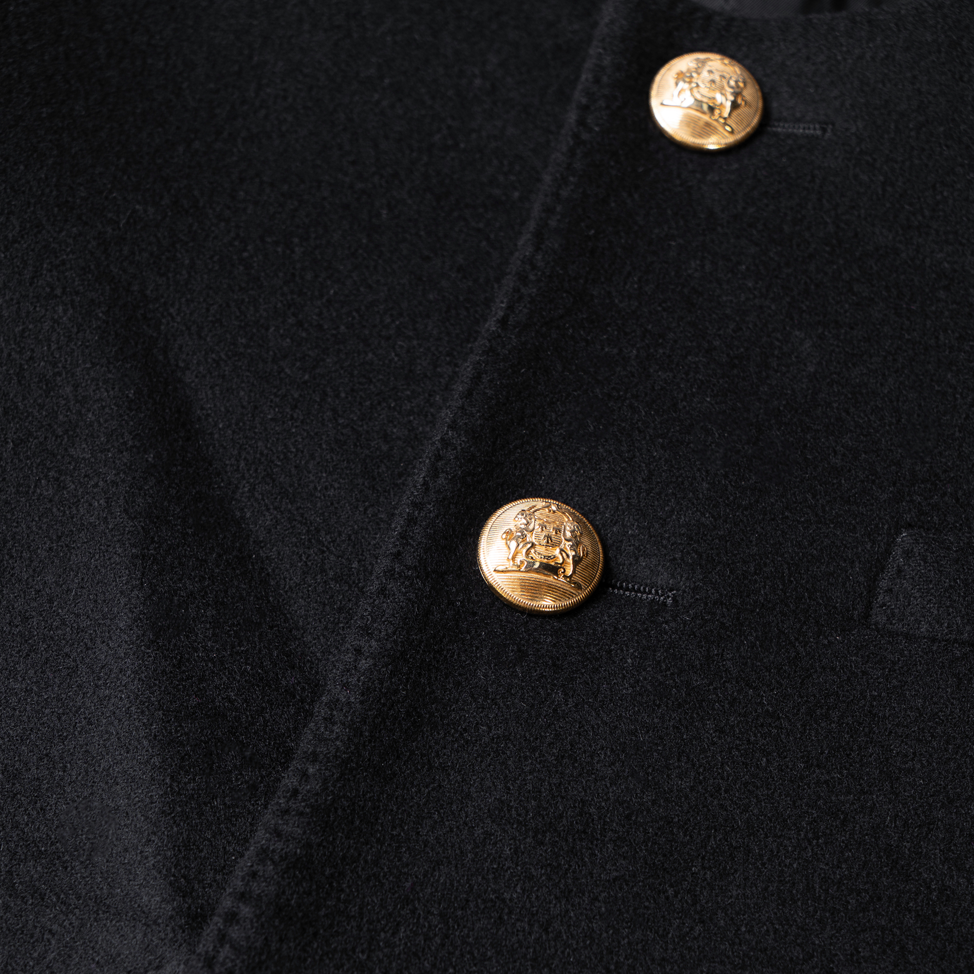 Purchase (Women) CELINE FW21 Black Double-Sided Cashmere Spencer Jacket with Gold Button. 2V75F6700-38NO
