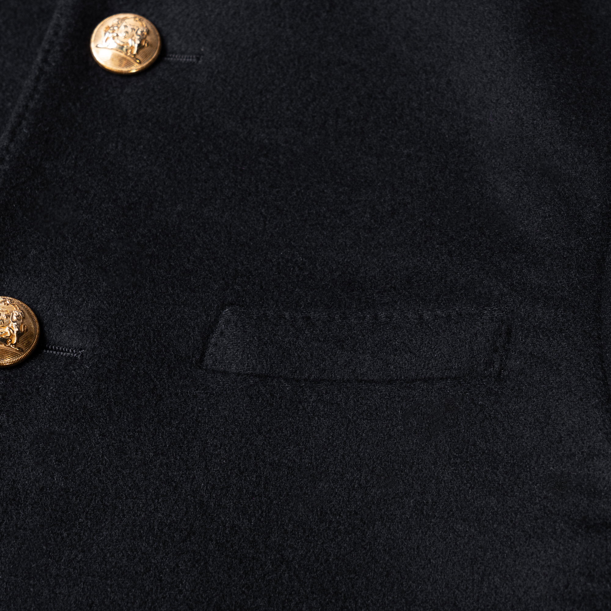 Details for (Women) CELINE FW21 Black Double-Sided Cashmere Spencer Jacket with Gold Button. 2V75F6700-38NO