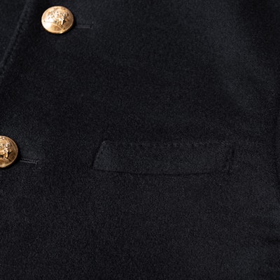(Women) CELINE FW21 Black Double-Sided Cashmere Spencer Jacket with Gold Button. 2V75F6700-38NO Details for (Women) CELINE FW21 Black Double-Sided Cashmere Spencer Jacket with Gold Button. 2V75F6700-38NO