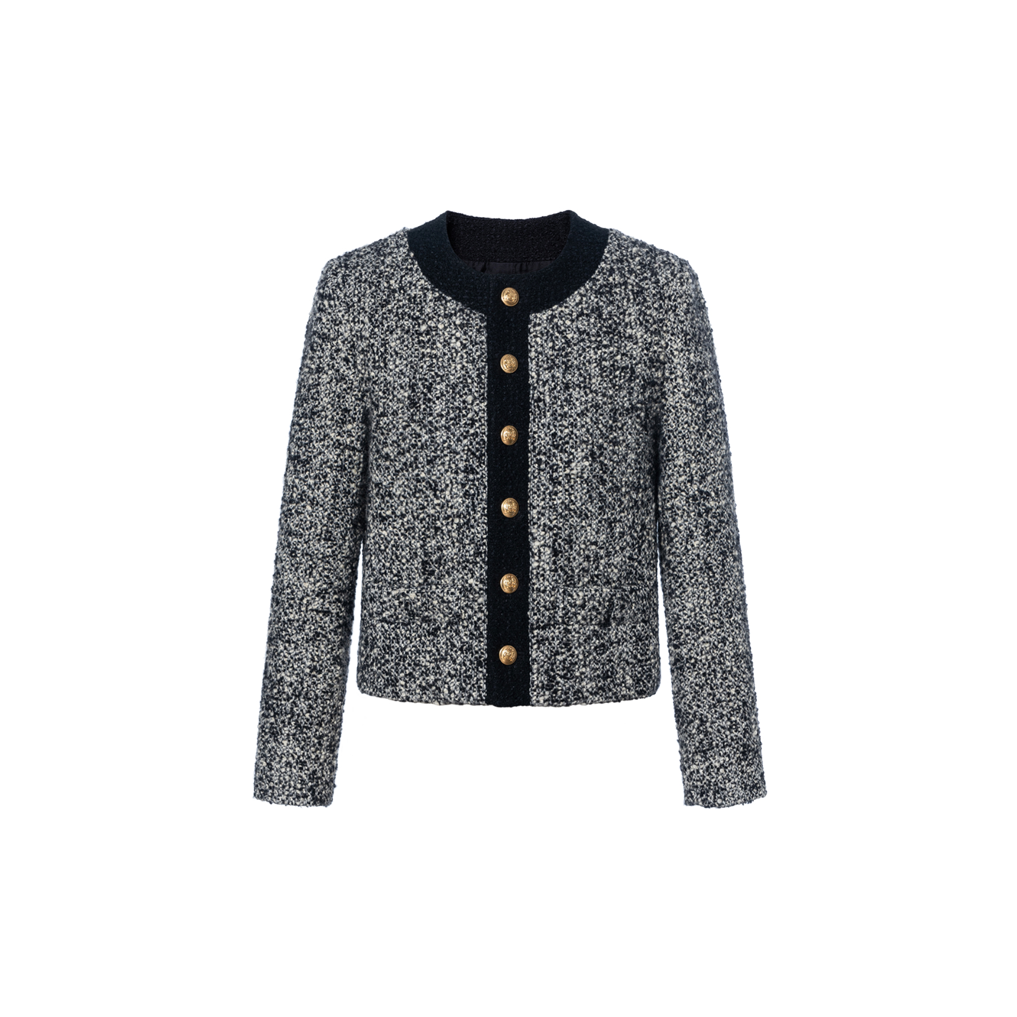 (Women) CELINE FW21 Black Tweed Trim Button-Up Jacket. 2V19F850O-38CE 圖 2