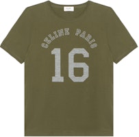 (Women) CELINE FW21 Cotton Knit Logo T-Shirt Dark Khaki. 2X813501F-02DO (Women) CELINE FW21 Cotton Knit Logo T-Shirt Dark Khaki. 2X813501F-02DO