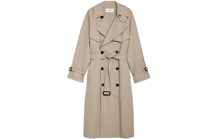 (Women) CELINE FW21 Cotton Twill Trench Coat Beige 2M745519O-40BB