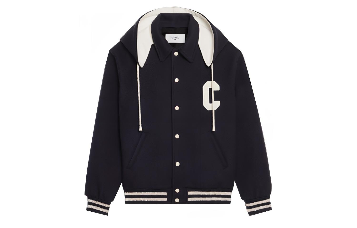 (Women) CELINE FW21 Double-Sided C Logo Goat Wool Hooded Jacket Midnight Black 2V35G6700-07MI