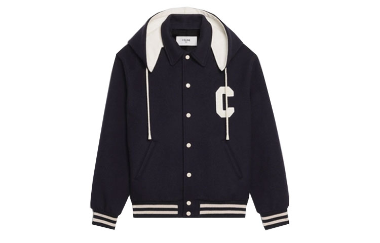 (Women) CELINE FW21 Double-Sided C Logo Goat Wool Hooded Jacket Midnight Black 2V35G6700-07MI 圖 2