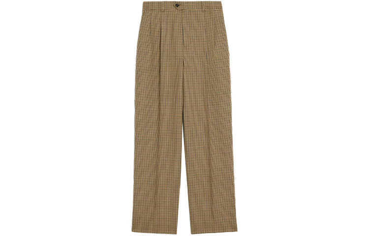 (Women) CELINE FW21 Houndstooth Logo Casual Pants Yellow 2P519192K-30GW