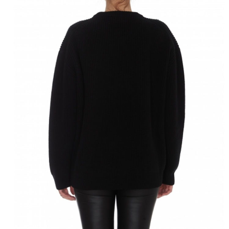 Purchase (W) CELINE FW21 オーバーサイズ ロゴ刺繍 ウールセーター - ブラック 2A19R423P-38NO