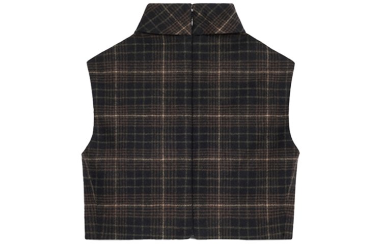 Lookbook (W) CELINE FW21 格紋法蘭絨短版背心 棕色 2B543344P-38MD