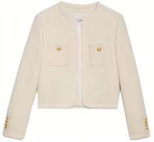 (Women) CELINE FW21 Terry Knit Double Patch Jacket Ivory White. 2V19G764L-97IV (Women) CELINE FW21 Terry Knit Double Patch Jacket Ivory White. 2V19G764L-97IV
