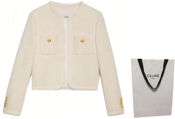 (W) セリーヌ FW21 テリー ニット ダブル パッチ ジャケット アイボリー ホワイト. 2V19G764L-97IV Shop (W) セリーヌ FW21 テリー ニット ダブル パッチ ジャケット アイボリー ホワイト. 2V19G764L-97IV