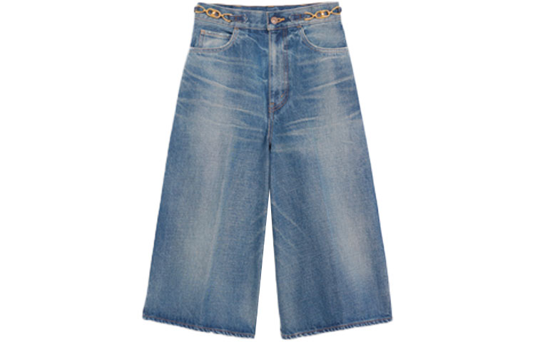 Order (W) Pantalones Vaqueros Denim Azul Lavado CELINE FW21 con Logo Triomphe. 2N287930F-07UW