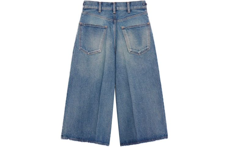 Lookbook (W) Pantalones Vaqueros Denim Azul Lavado CELINE FW21 con Logo Triomphe. 2N287930F-07UW