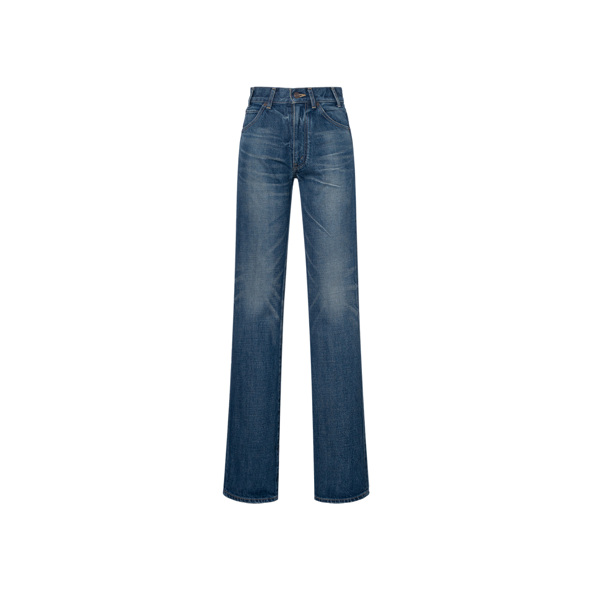 Lookbook (Women) CELINE FW21 Washed Denim Flared Jeans Women’s Dark Blue 2N269365M-07DU