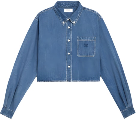 (Women) CELINE FW21 Washed Denim Short Button-Up Long Sleeve Jacket Blue 2T187459N-07UO Buy (Women) CELINE FW21 Washed Denim Short Button-Up Long Sleeve Jacket Blue 2T187459N-07UO