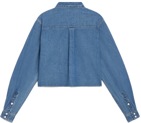(Women) CELINE FW21 Washed Denim Short Button-Up Long Sleeve Jacket Blue 2T187459N-07UO Lookbook (Women) CELINE FW21 Washed Denim Short Button-Up Long Sleeve Jacket Blue 2T187459N-07UO