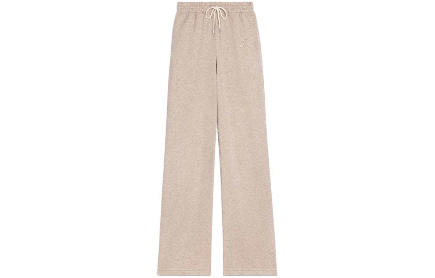 (Women) CELINE FW22  Beige Flared Knit Sweatpants with Logo Embroidery. 2Z211450I-02BG 圖 2