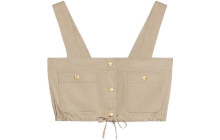 (Women) CELINE FW22  Beige Solid Color Cropped Camisole. 2B590204I-02BG