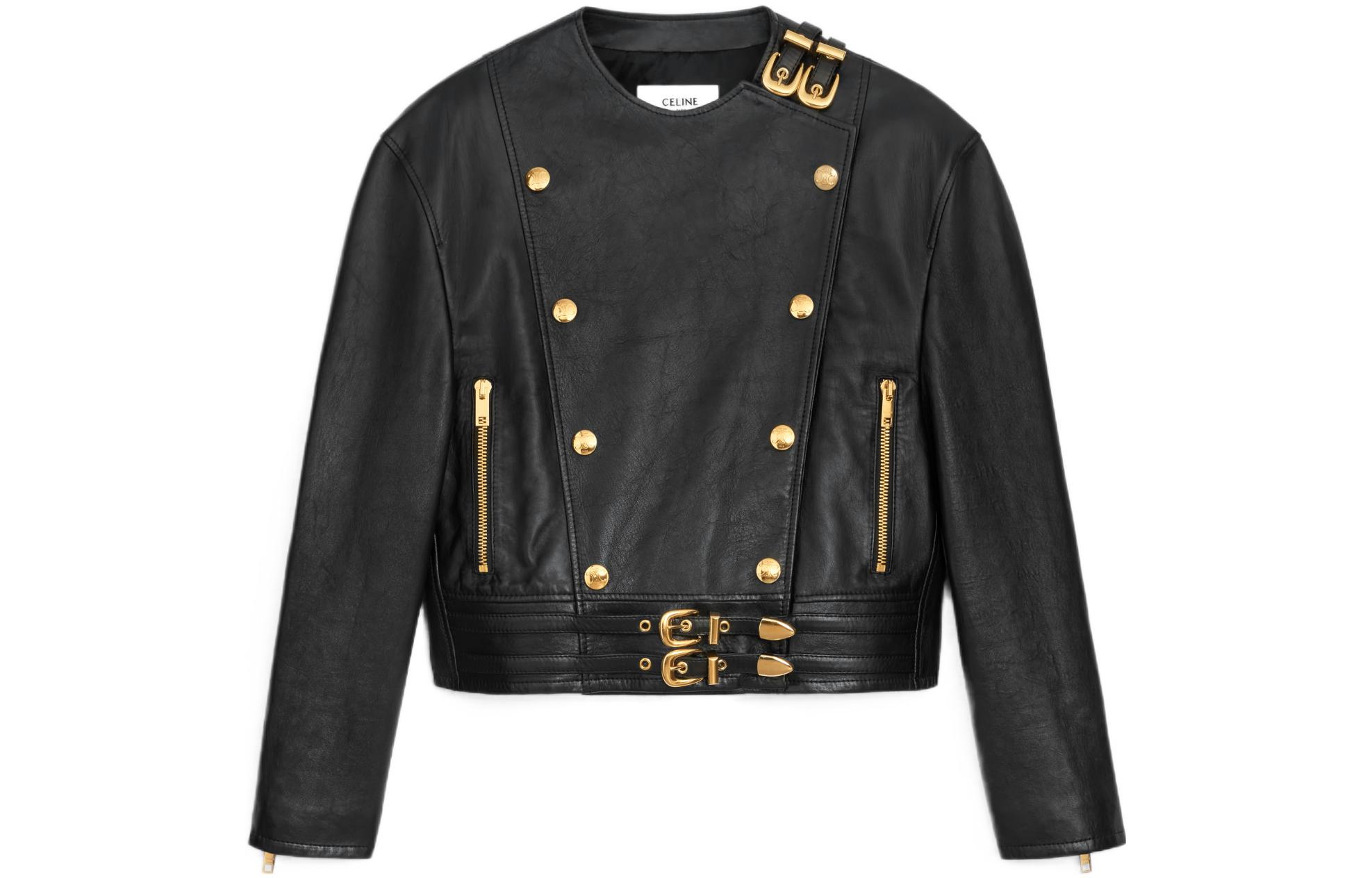(Women) CELINE FW22  Black Button-Up Cropped Casual Long-Sleeve Jacket. 2ED73305Q-38NO 圖 2