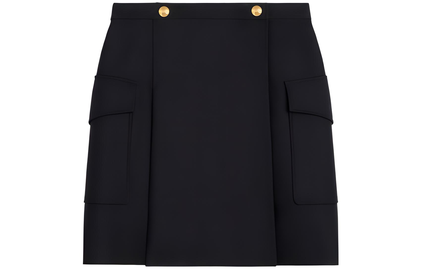 (Women) CELINE FW22  Black Casual Pocket Short Skirt Mini Skirt. 2J536523K-38NO