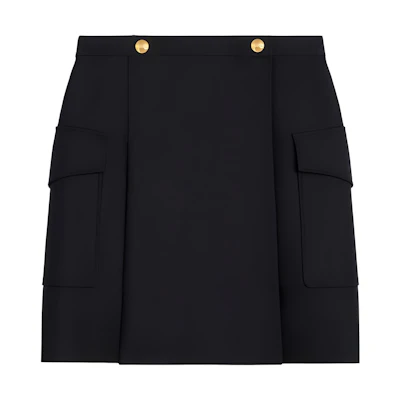(Women) CELINE FW22 Black Casual Pocket Short Skirt Mini Skirt. 2J536523K-38NO