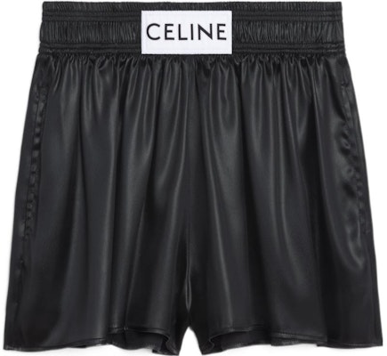 (Women) CELINE FW22 Black Satin Loose Fit Casual Shorts. 2P677199Q-38NO Order (Women) CELINE FW22 Black Satin Loose Fit Casual Shorts. 2P677199Q-38NO